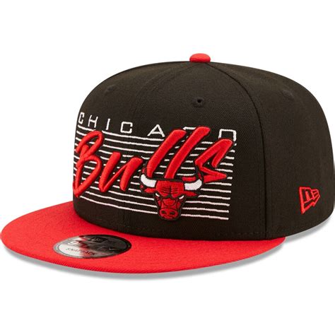 Mens New Era Black Chicago Bulls Retro 9fifty Snapback Hat