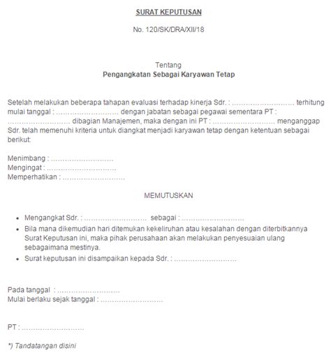 Contoh surat keterangan kerja untuk kpr; Contoh Surat Sk Pegawai Tetap - Contoh Surat