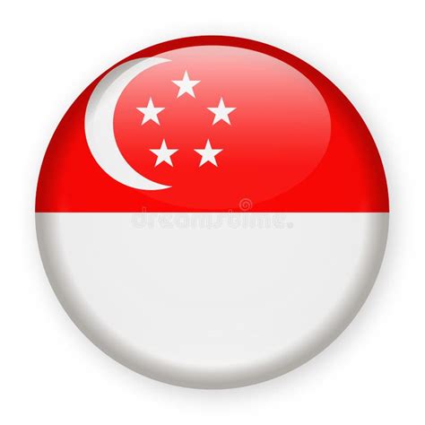 Singapore Flag Vector Round Icon Stock Illustration Illustration Of