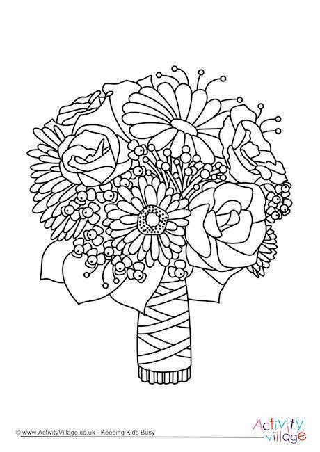 Black and white images look dull and not interesting. Wedding Bouquet Colouring Page | Wedding coloring pages ...