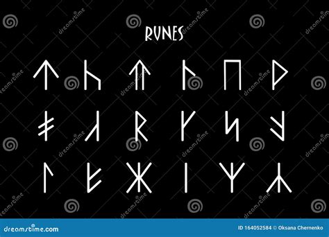 Ensemble De Lettres Alphabet De Runes Alphabet Runique Écriture