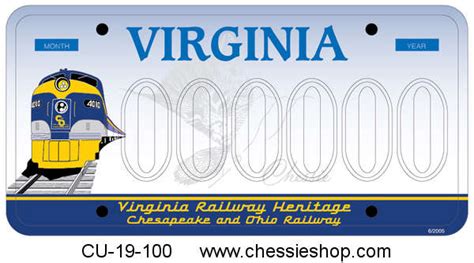 C&O License Plate through VA - DMV [CU-19-100] - $25.00 : Chessieshop