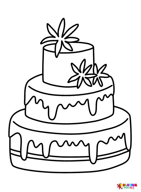Beautiful Wedding Cake Coloring Page Free Printable Coloring Pages