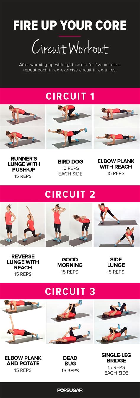 Fire Up Your Core Circuit Workout Printable Bodyweight Workouts