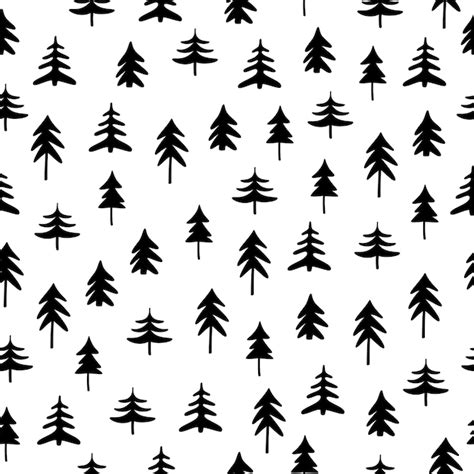 Premium Vector Winter Forest Tree Pattern