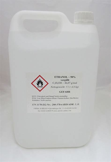 5l Alcohol Approx 98 Ethanol Polishing Spirit Low Odor Shellac Polish