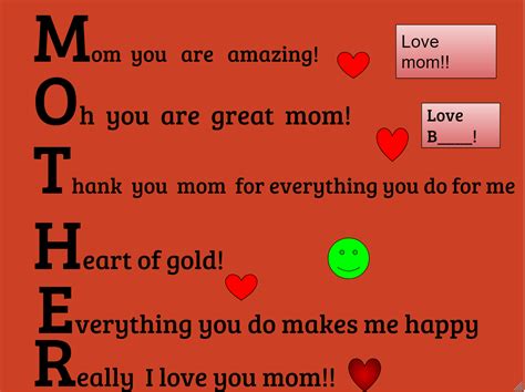 Mother Acrostic Poem Template