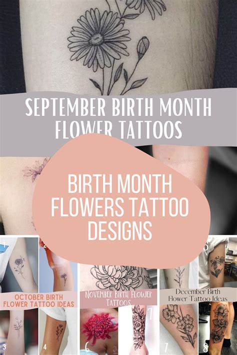 Full Year of Birth Flower Tattoos Ideas - Tattoo Glee