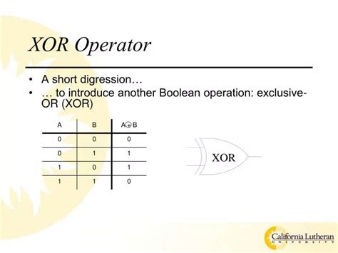 ¿qué Hace El Operador Booleano Xor