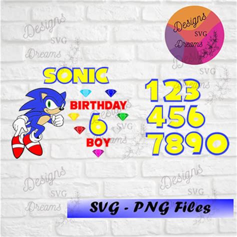 Sonic Svg And Png Sonic Numbers 0 At 9 Svg Sonic Birthday Etsy