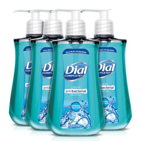 Pack Of 4 Dial Antibacterial Liquid Hand Soap Spring Water 9375