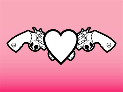 Heart And Guns Graphics Vector Art And Graphics