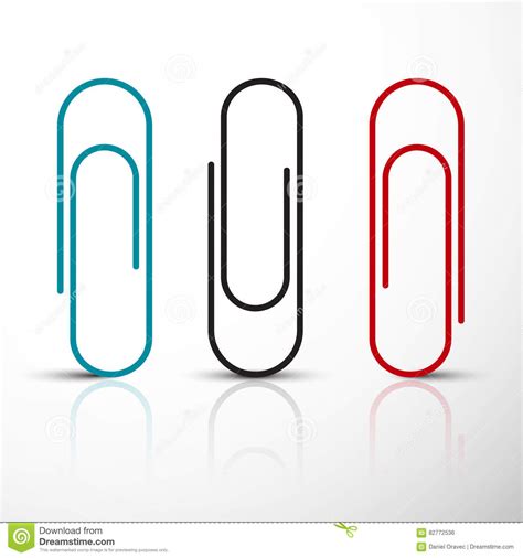 Paper Clip Vector Blue Red And Black Clips Stock Vector Illustration