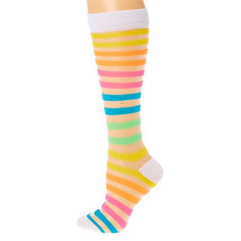 Knee High Sheer Striped Socks Claires Us