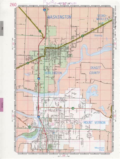 Map of Mount Vernon city, detailed map highways streets shopping centers
