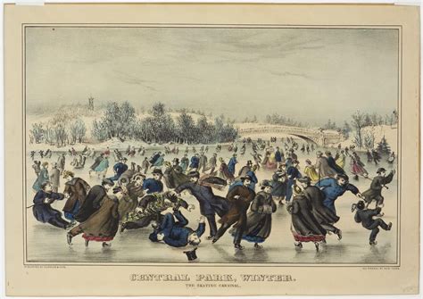 Central Park Winter The Skating Carnival Currier And Ives Springfield