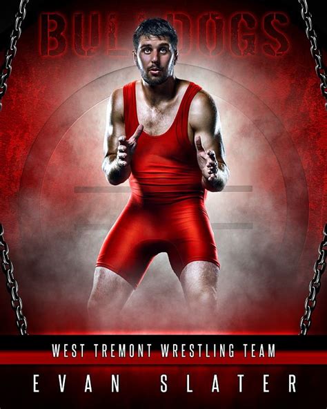 A Man In Red Wrestling Suit With Chains Around His Neck And Hands On