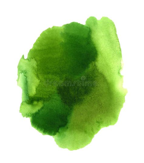 Wet Watercolor Spot Green Illustration Stock Illustration