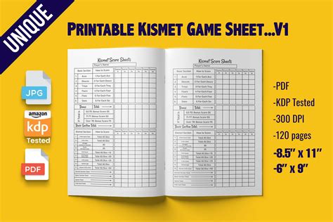 Printable Kismet Game Sheet ~ Kdp Graphic By Design Basket · Creative
