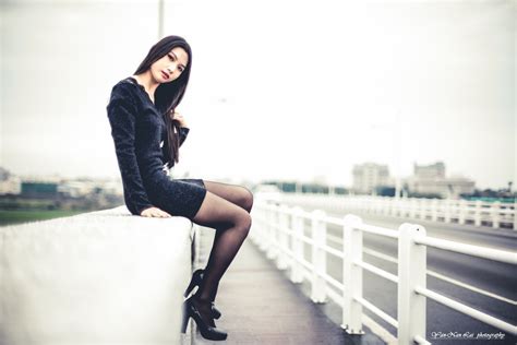 Taiwan Tender Model JENNY Black Silk Outer Shoot Photo Set Share