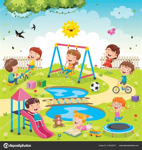 Children Playing Park Stock Vector By ©yusufdemirci 318429278