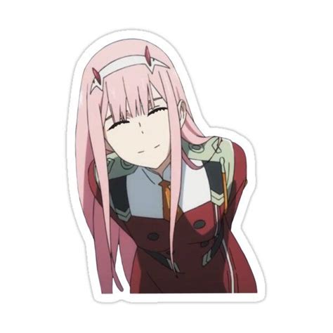 Zero Two Smiling Sticker By Jade Addams In 2021 Anime Stickers Anime