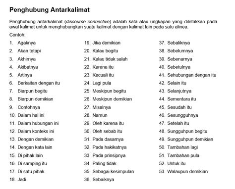 Materi pembahasan kali ini yakni tentang kata penghubung, yang akan kabarkan.com jabarkan secara lengkap, mulai dari pengertian, jenis dan contoh kalimatnya. Contoh Kata Penghubung Antarkalimat - Aneka Macam Contoh