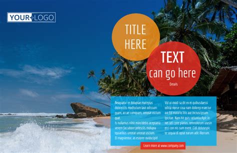 Ocean Beach Resort Postcard Template Mycreativeshop