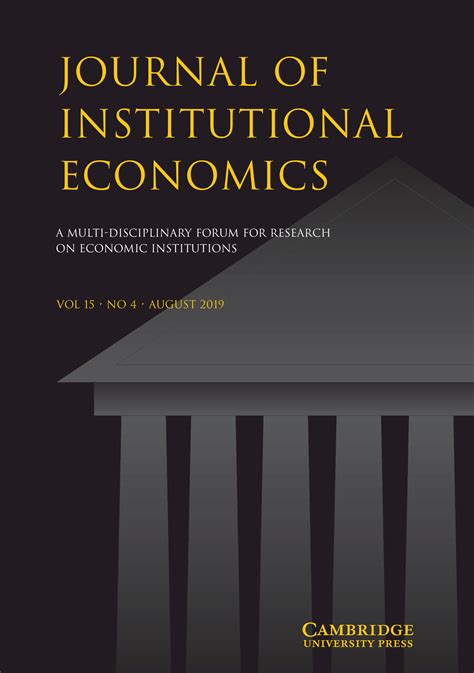 Journal Of Institutional Economics Latest Issue Cambridge Core