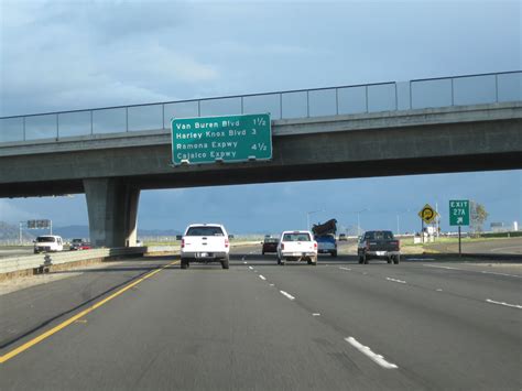 From the 215 freeway, exit harley knox blvd heading east. California @ AARoads - Interstate 215 South - Riverside to ...