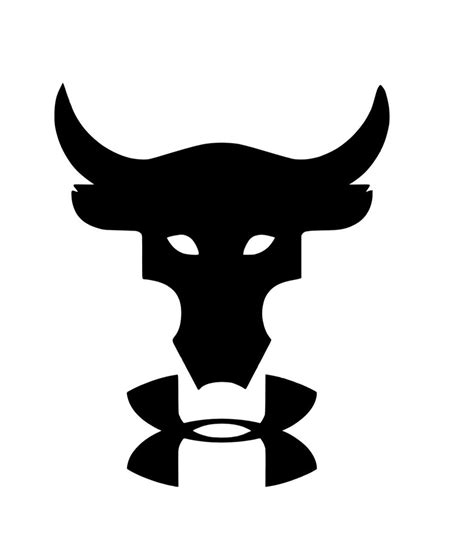 The Rock Bull Skull Under Armour Logo Iron On Sticker Heat Transfer