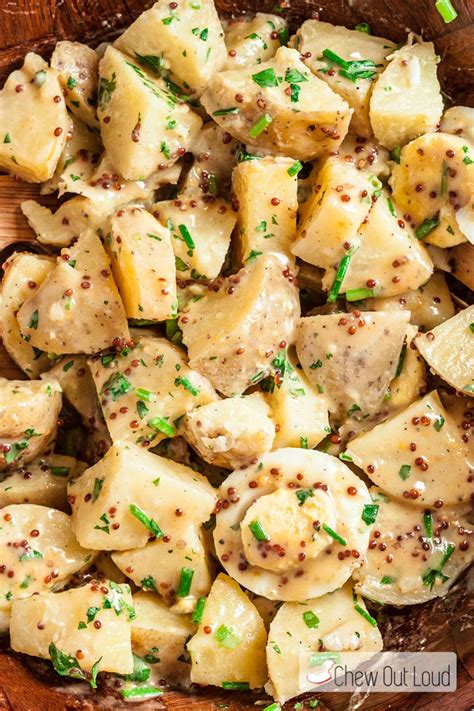 Toss everything until the potatoes are well coated. Potato Salad with Honey Mustard Vinaigrette - Chew Out Loud