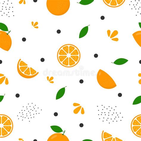 Fresh Orange Seamless Background Pattern Citrus With Slices Vector