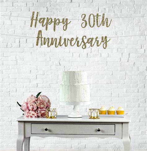 30th Anniversary Glitter Banner 30 Years Blessed Cheers To Etsy