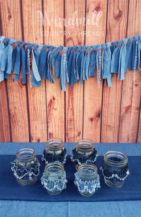 Take a cue from your closet with these creative and country chic denim decorating ideas. Denim and Diamonds Garland, Special Event Decor, Barn ...