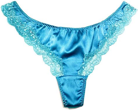 Silriver Womens Silk G String Thong Panties Satin T Back Lace Thong Underwear Amazonca