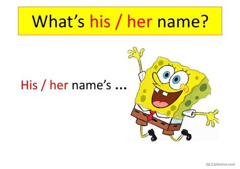 Whats His Name Whats Her Name English Esl Powerpoints