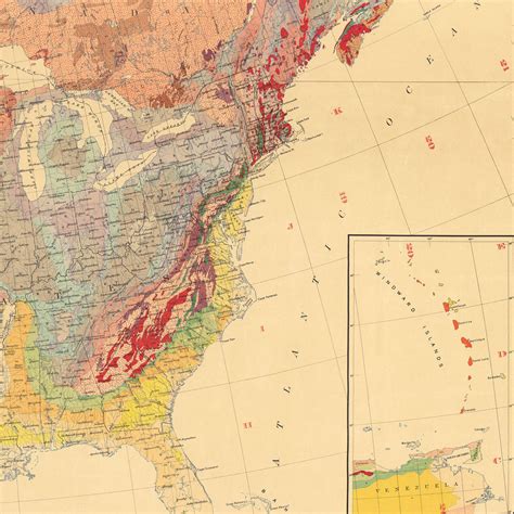 North America Geologic Map 1911 Muir Way