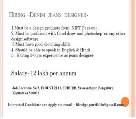 Recruitment Services Fashion Designer Job Vacancy Service Provider