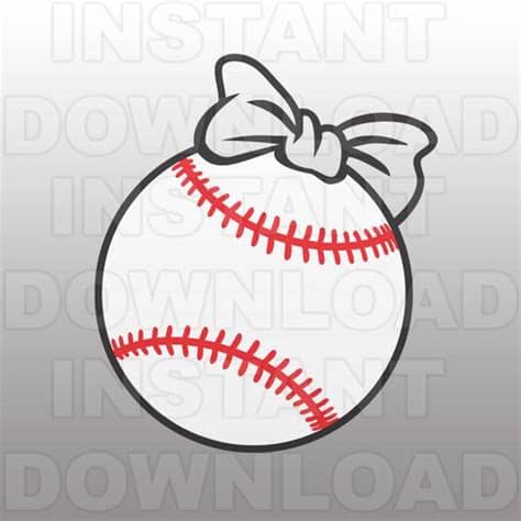All about cricut svg file. Softball with Bow SVG File Cutting Template-Clip Art for