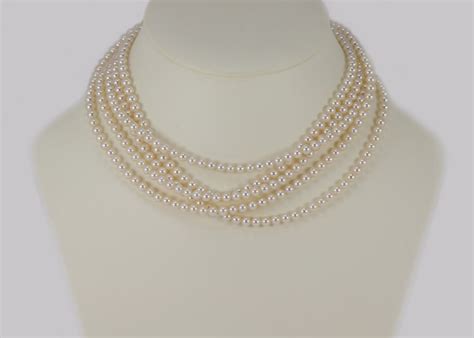 Edwardian Pearl Necklace With Diamond Clasp The Chelsea Bijouterie