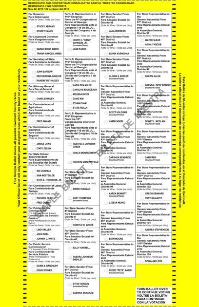 Democratic And Nonpartisan Consolidated Sample Ballot