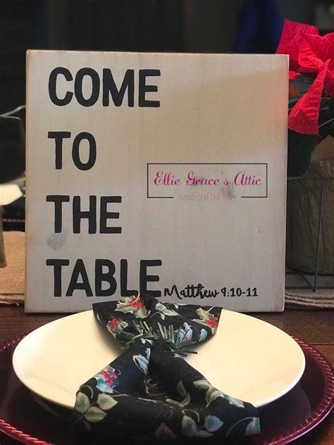 Come To The Table Etsy Table Jesus Loves Us Hand Painted