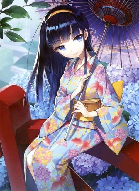 Anime Girl In Kimono Love This One Anime Characters And Pictures Pinterest Kimonos