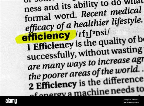 Highlighted Word Efficiency Concept And Meaning Stock Photo Alamy