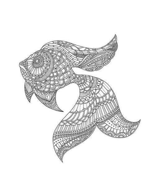 More images for zentangle pig coloring pages for adults » Zentagle Fish coloring pages for Adults