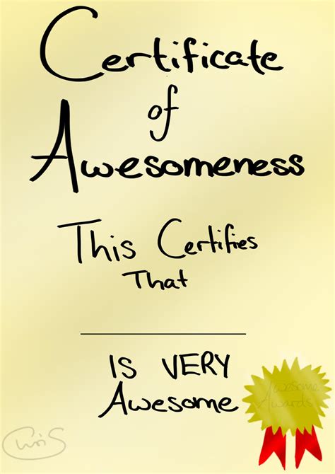 Awesome Certificate By Christohpera On Deviantart