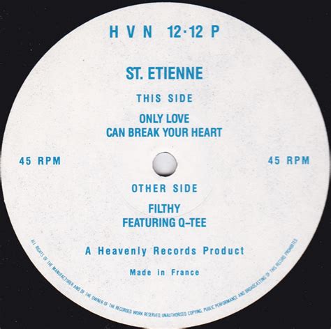St Etienne Only Love Can Break Your Heart 1991 Vinyl Discogs