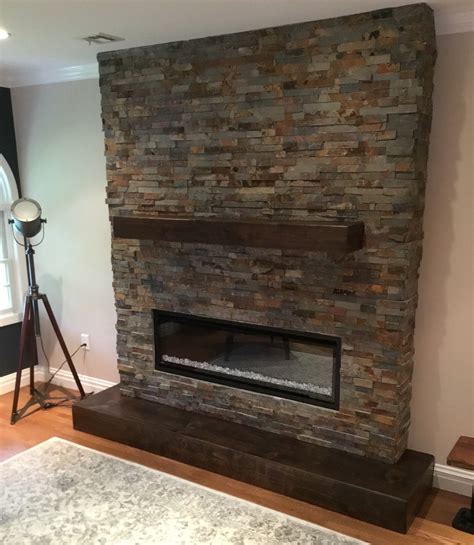 Stacked Stone Electric Fireplace Monks Home Improvements In Nj