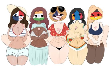 Rule 34 5girls Big Breasts Blonde Hair Clothed Clothing Countryhumans Countryhumans Girl Dark